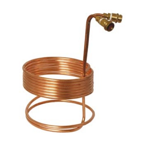 Water Efficient Immersion Wort Chiller (25' x 3/8" With Brass Fittings) MoreBeer Pro