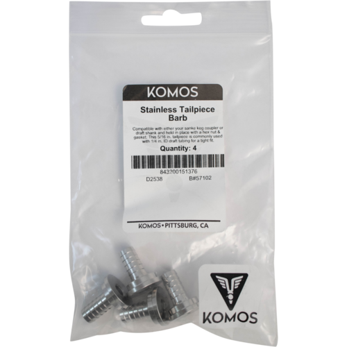 KOMOS® | Stainless Steel Tailpiece | 5/16 in. | 4-Pack