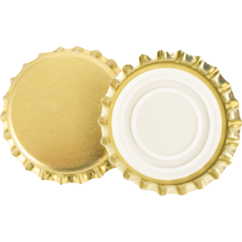 Gold Oxygen Barrier Bottle Caps | 29mm | Magnum Champagne Bottle Crown Caps